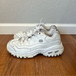 Skechers Sport Energy Walking Shoes Sneakers Lace Up Women’s Size 8 White